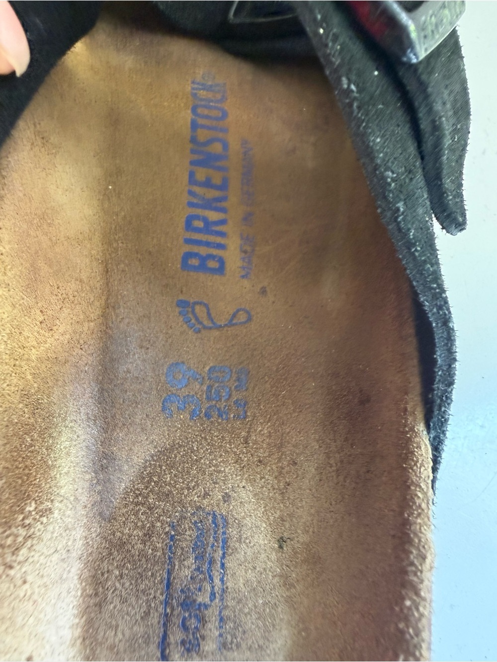 Birkenstock Arizona women size 8 soft footbed Black Two-Strap Suede Sandals - Picture 7 of 8